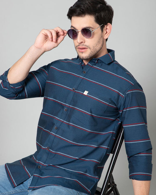 Navy Horizontal Stripes - Full-Stain Proof
