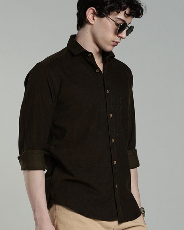 Olive Green - Full-Corduroy Shirt
