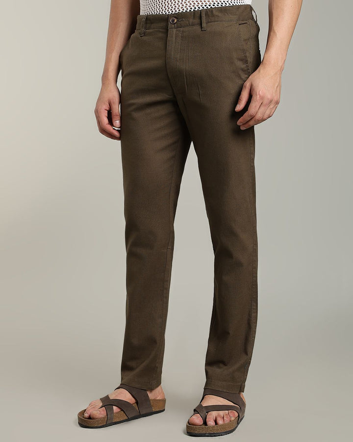 Dark Green - 2 way stretch - COTTON LINEN PANT