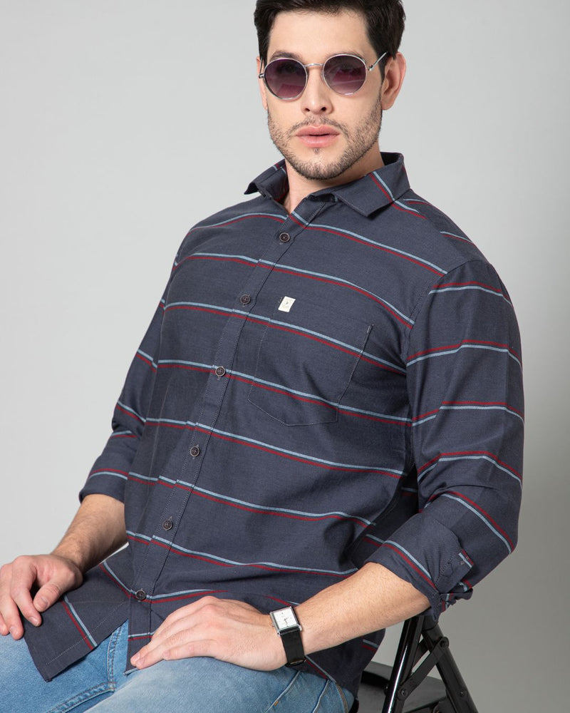 Grey Horizontal Stripes - Full-Stain Proof