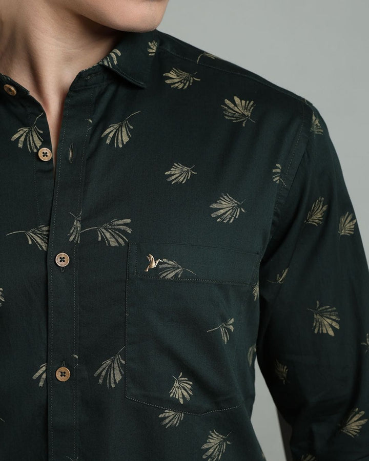 Rich Green Leaf Print -Full-Stain Proof