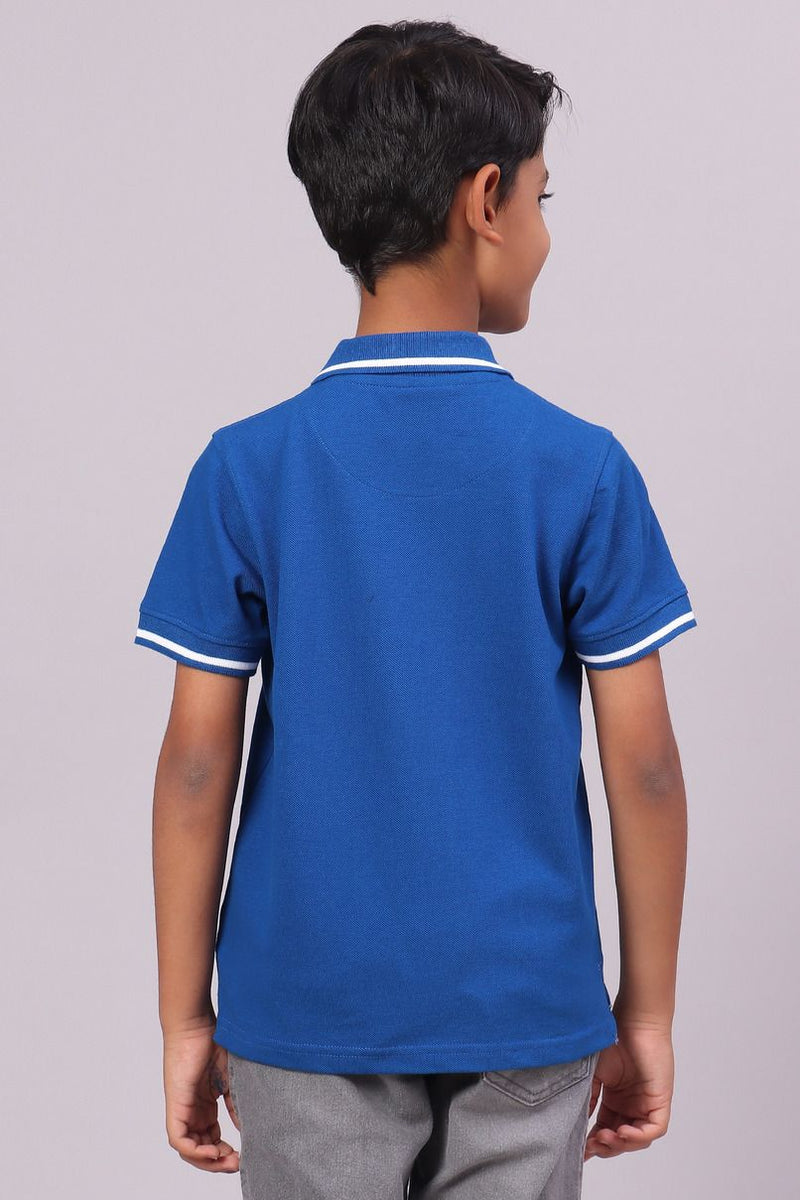 KIDS - Pepsi Blue Solid Tshirt - Stain Proof
