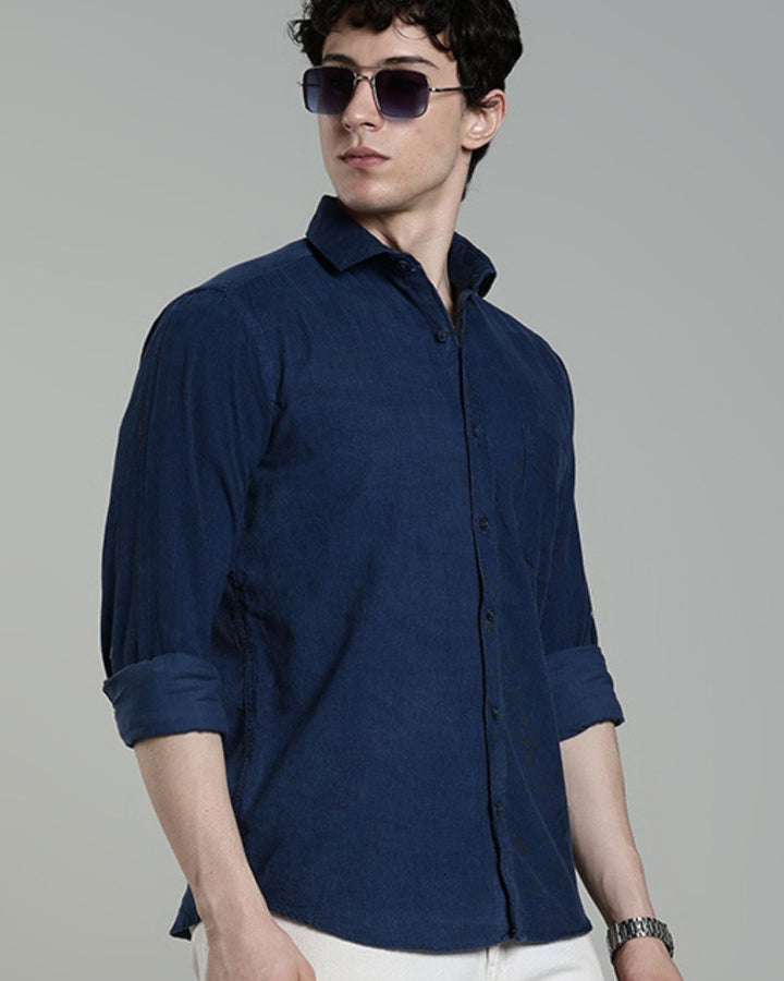 Royal Blue  -Full-Corduroy Shirt