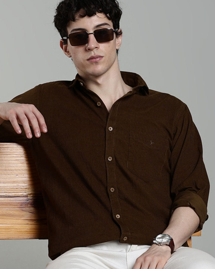 Lite Brown - Full-Corduroy Shirt