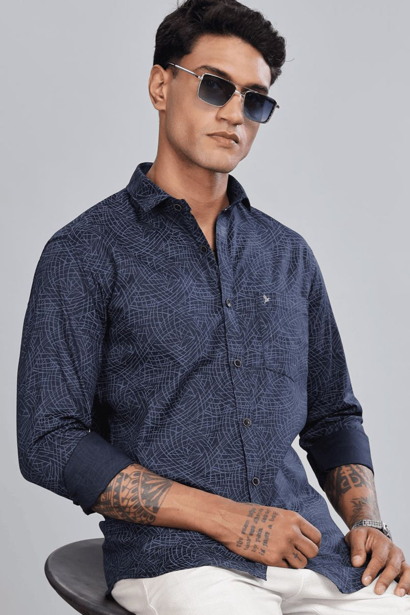 Navy Tribal Print -Full-Stain Proof