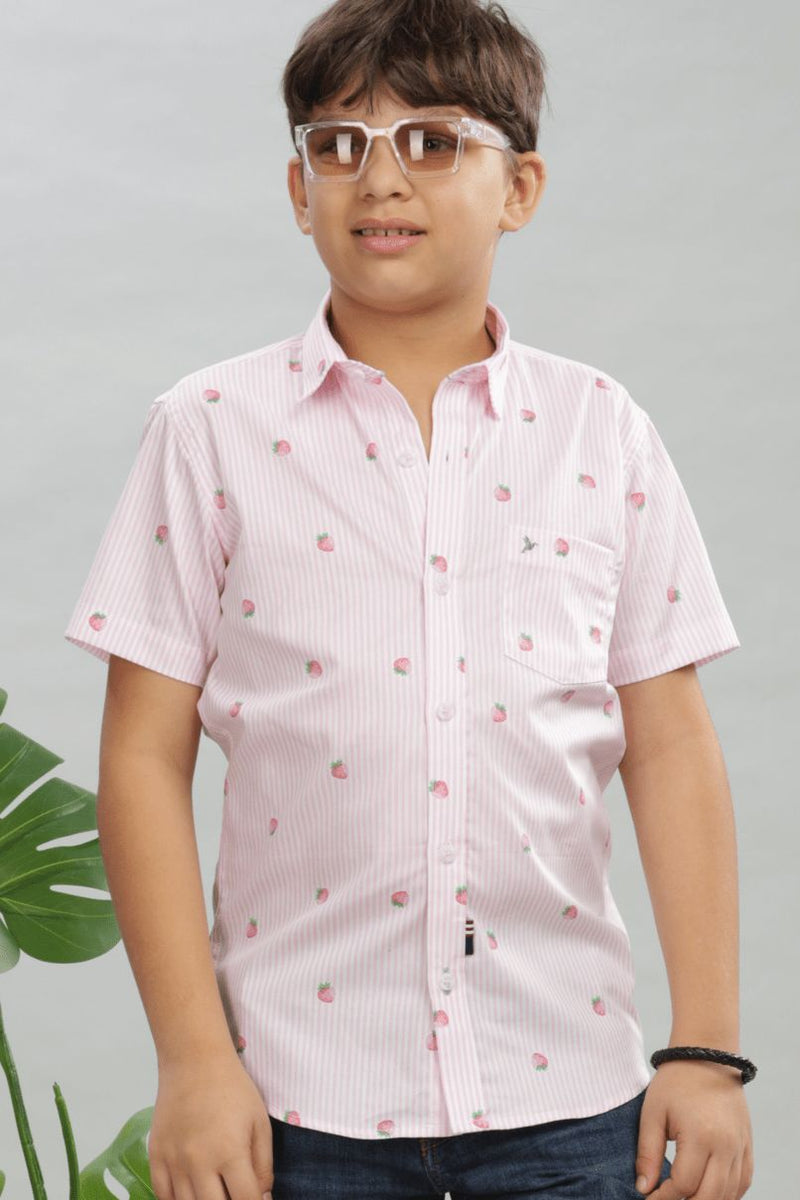 KIDS - Pink Berry Print - Half-Stain Proof Shirt