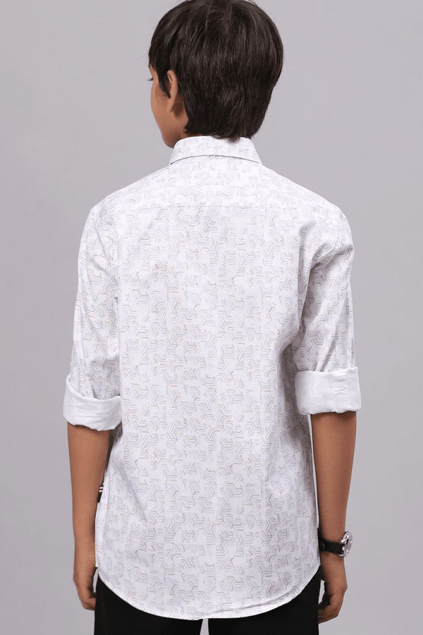 SON - White Semi Hexagon Print