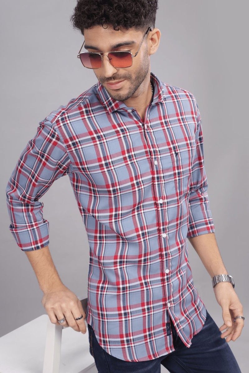 Grey & Red Checks - Full-Stain Proof