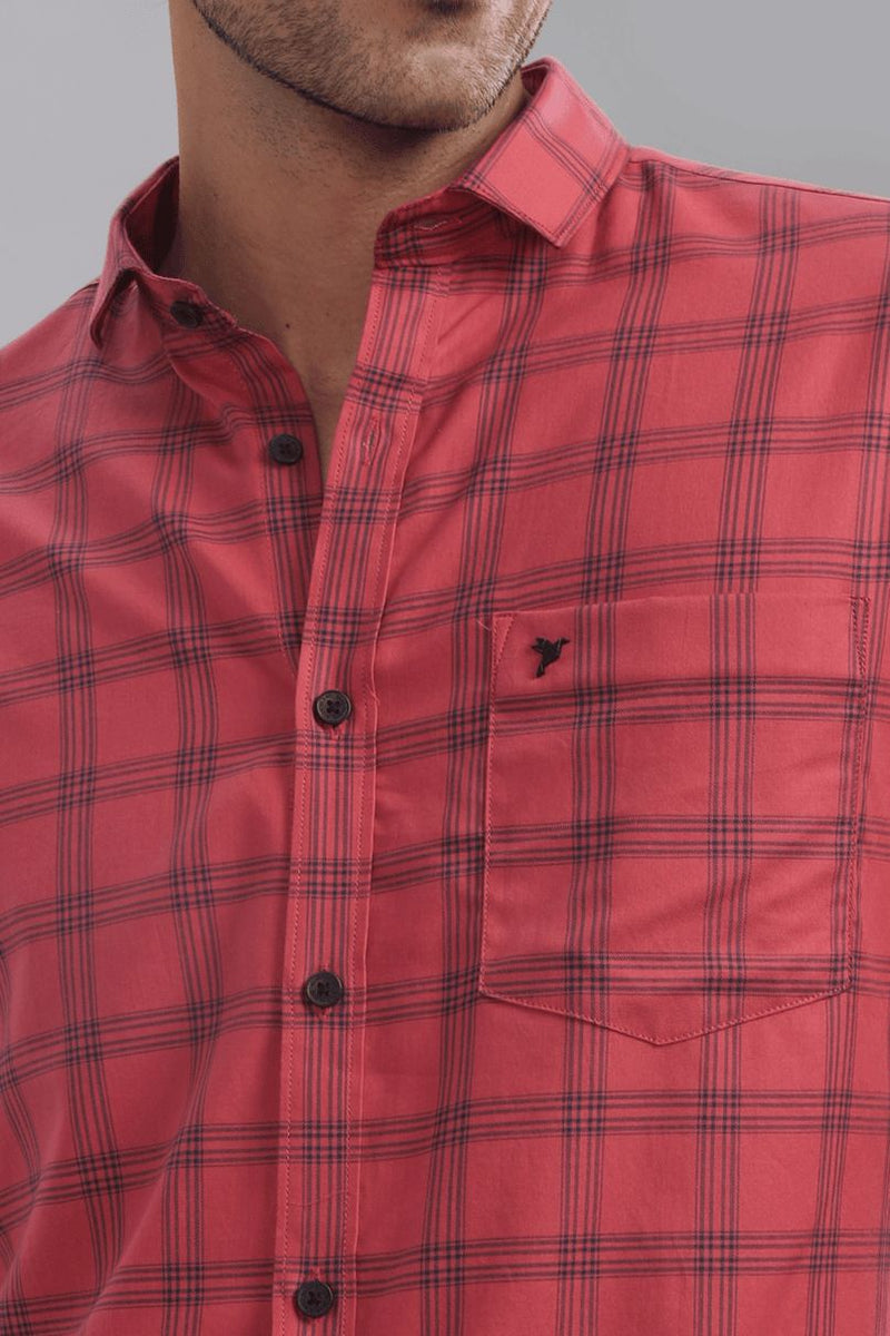 Dark Pink & Navy Checks - Full-Stain Proof