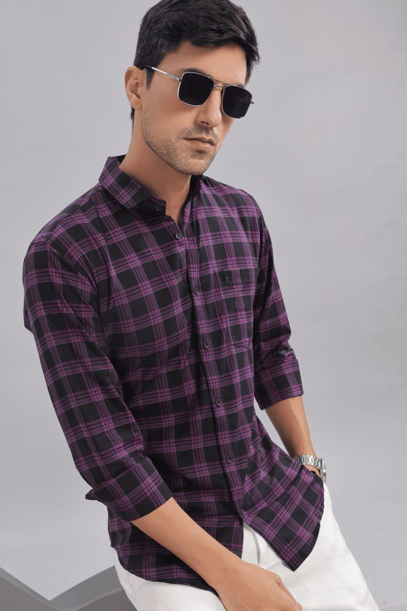 Black & Purple Multi Line Checks - Full-Stain Proof