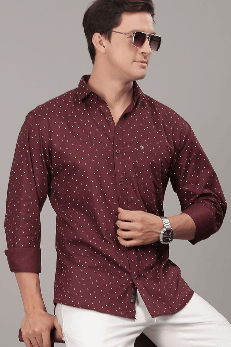 Maroon Polka Print -Full-Stain Proof