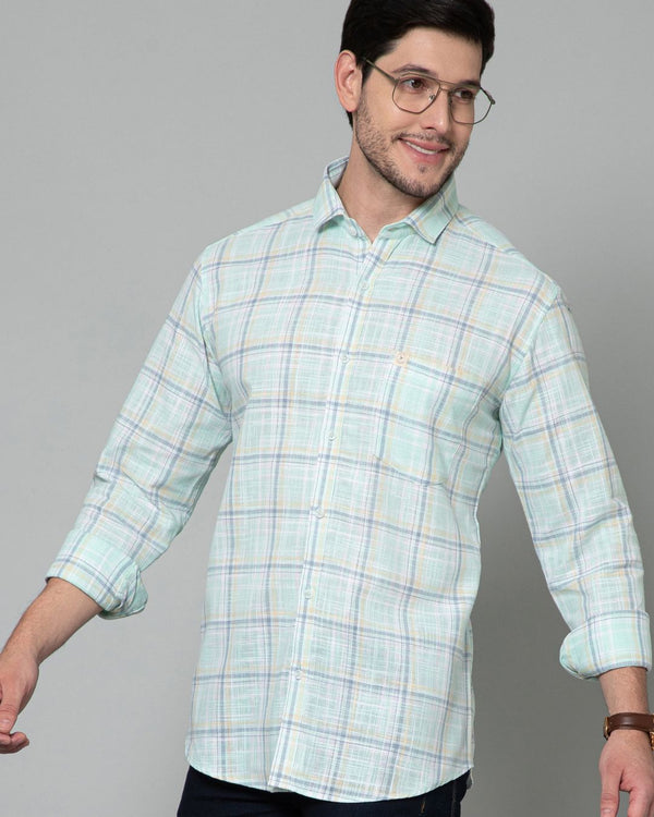 Turquoise Green & Yellow Checks - Full-Stain Proof