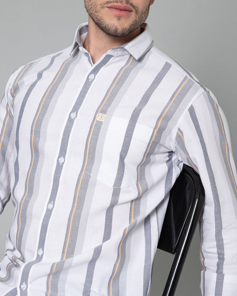 White Navy Stripes - Full-Stain Proof
