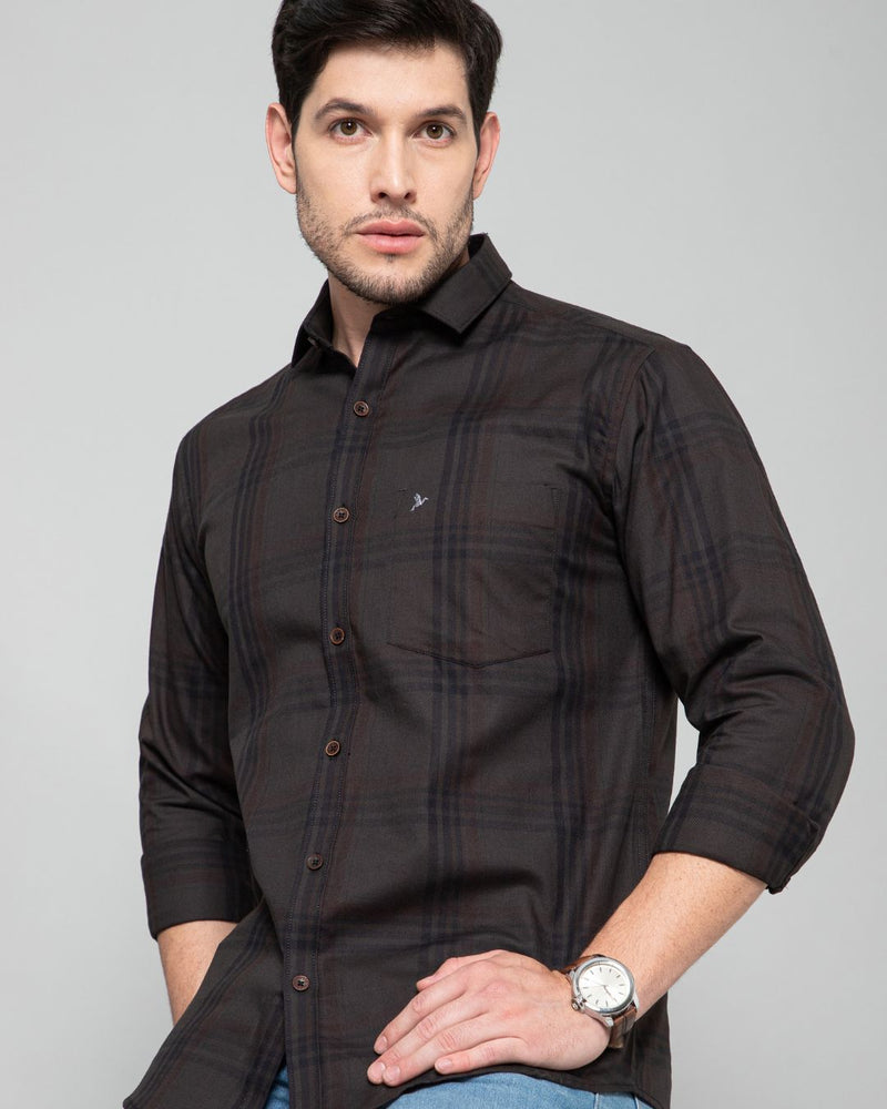 Dark Brown Checks - Full-Stain Proof
