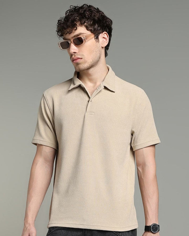 Desert Cream Pop Textured - Polo Tshirt