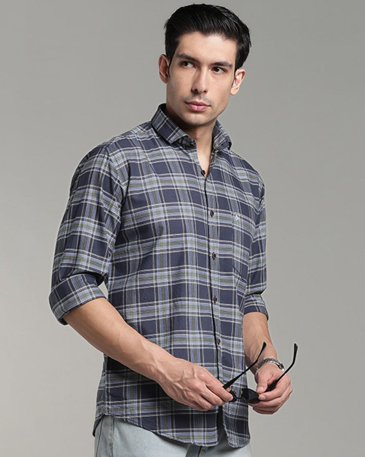 Bluish Grey Checks - Full-Stain Proof