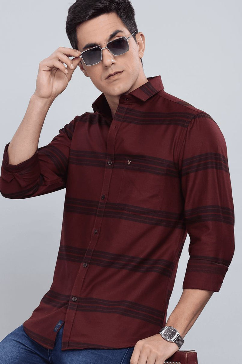 Maroon Navy Horizontal Stripes - Full-Stain Proof