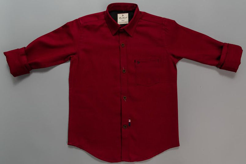 KIDS - Cherry Red Solid-Stain Proof Shirt