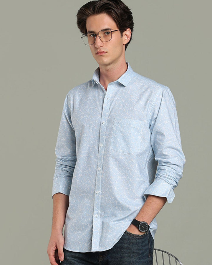Sky Blue Web Print - Full-Stain Proof