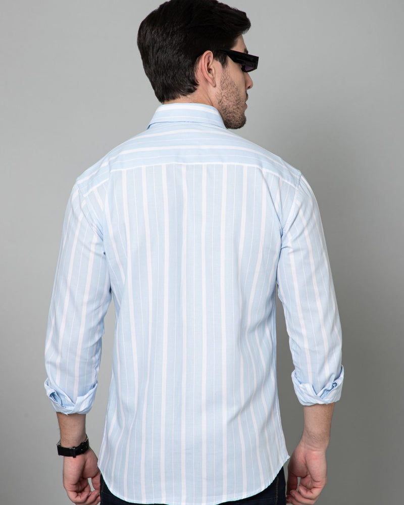 Blue & White Bold Stripes - Full-Stain Proof