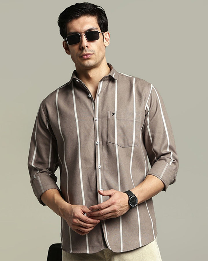 Mauve Grey Stripes  -Full-Stain Proof
