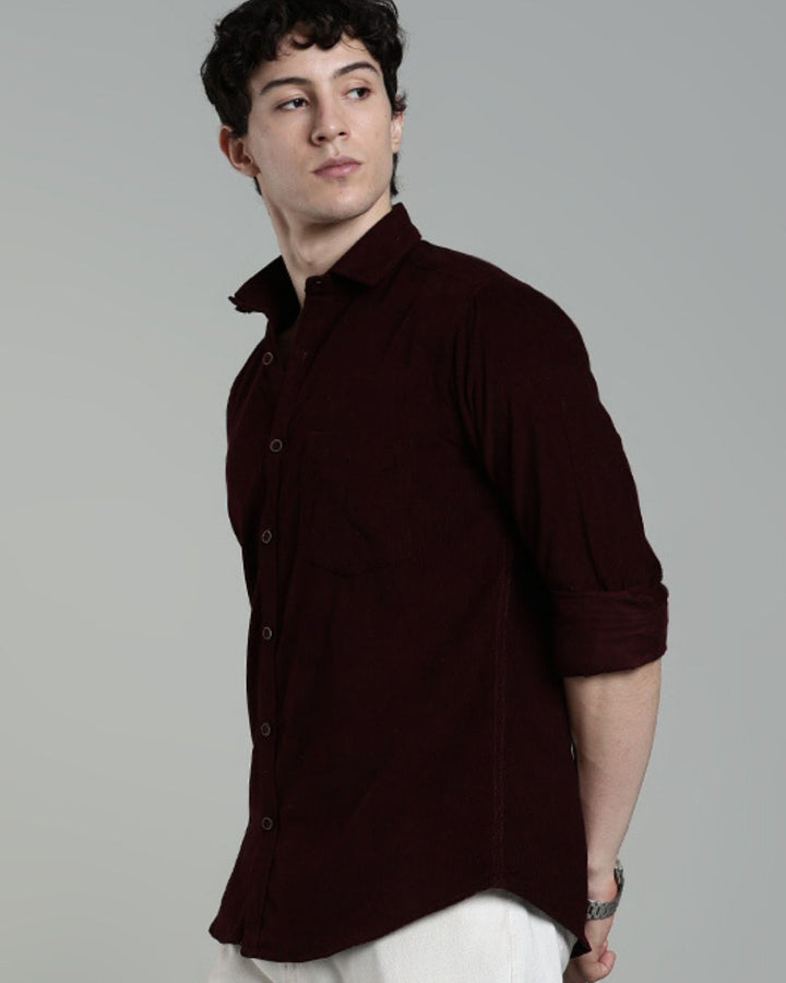 Dark Wine  - Full-Corduroy Shirt