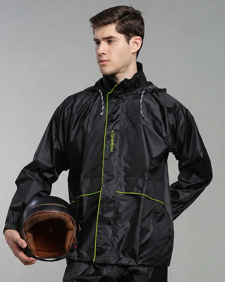 Sparker Black with Radium - Rain Jacket with Pant
