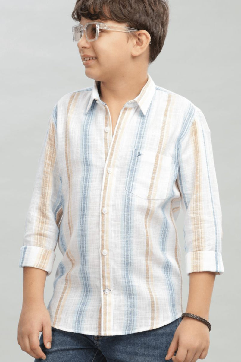 KIDS - Glacier Blue Stripes -Stain Proof Shirt