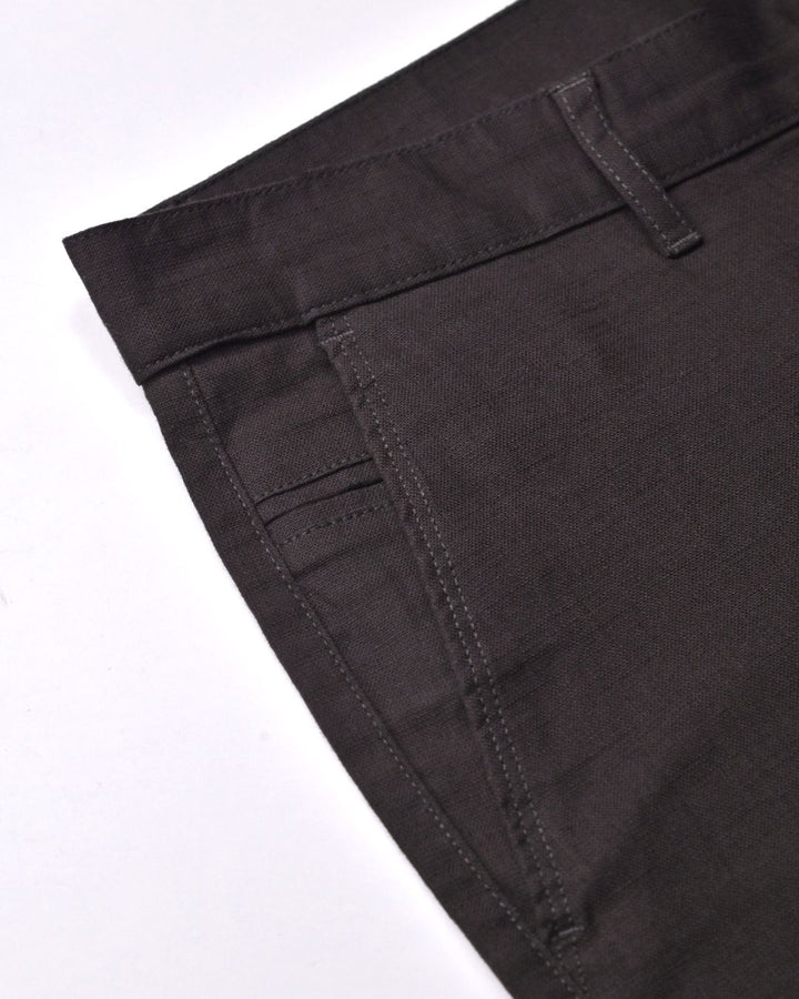 Teak Brown - 2 way stretch - COTTON LINEN PANT