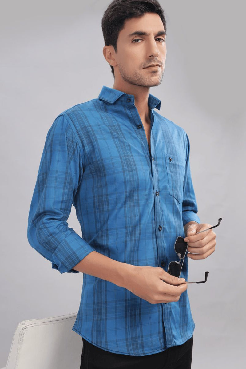 Cobalt Blue Checks - Full-Stain Proof