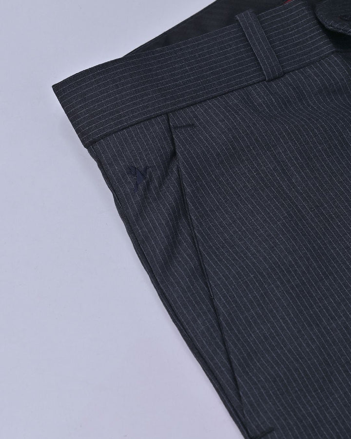 Blackish Grey Mini Stripes - Wrinkle free Formal Pant