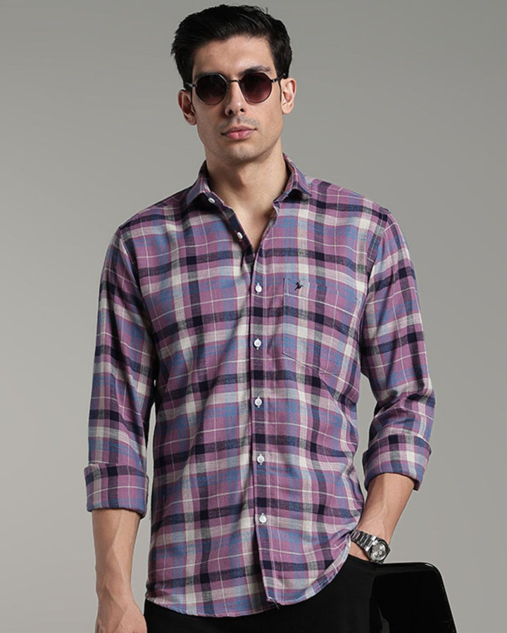 Dusty Pink & Black Line Checks -Full-Stain Proof
