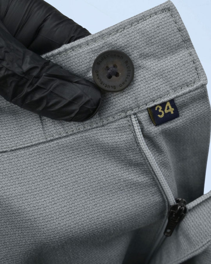 Grey Wave Printed - 2 way stretch - COTTON PANT