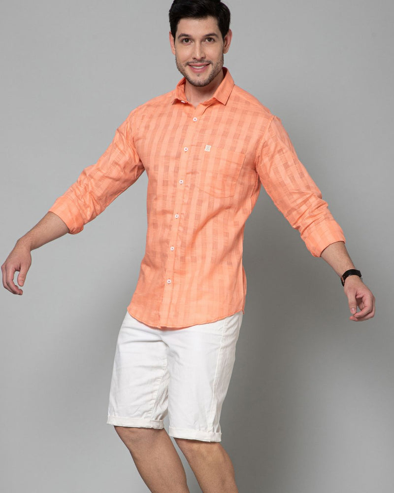 Coral Orange Self Checks - Full-Stain Proof