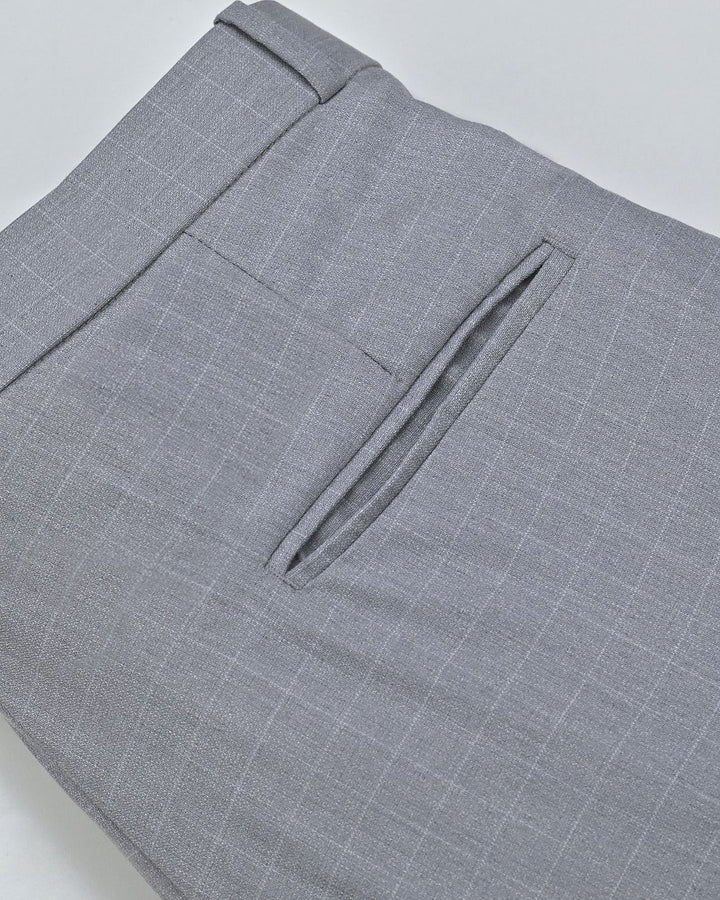 Grey Cube Checks  - Wrinkle free Formal Pant