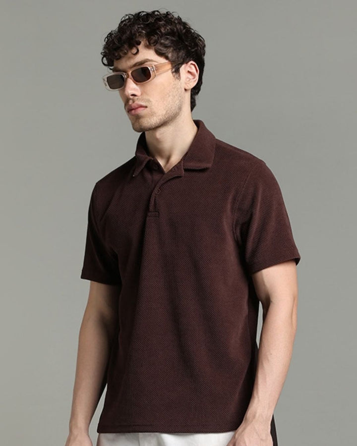 Brown Pop Textured - Polo Tshirt