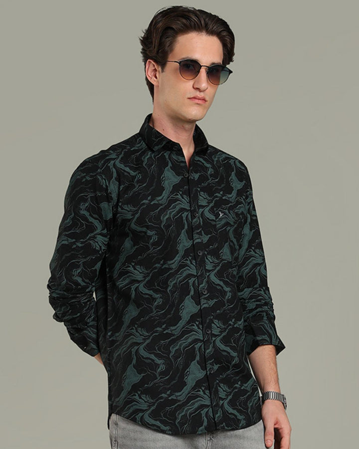 Black Mesh Print -Full-Stain Proof