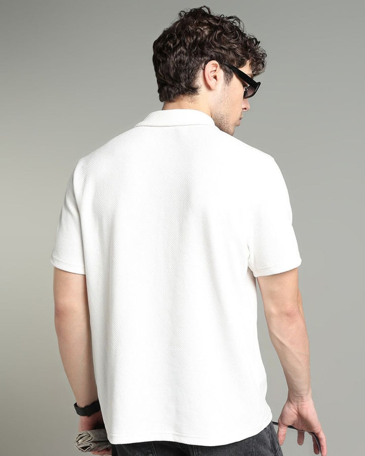 White Pop Textured - Polo Tshirt