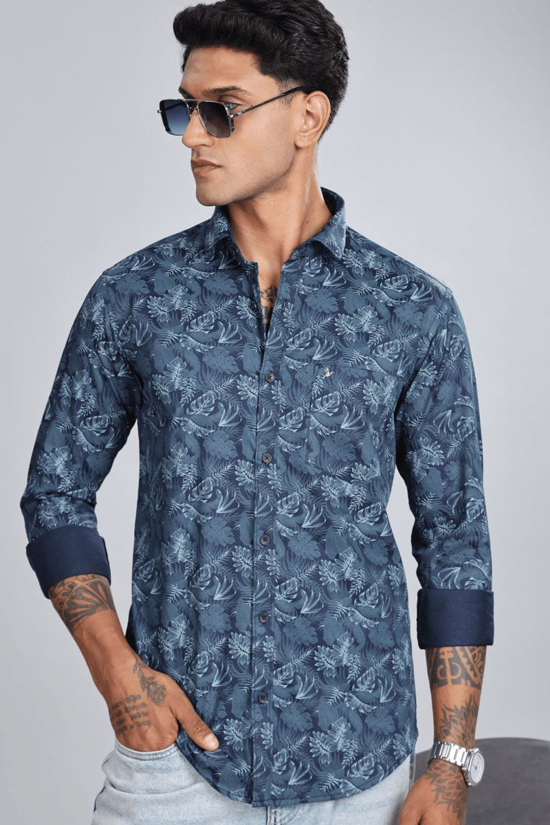 Wild Navy Floral Print -Full-Stain Proof