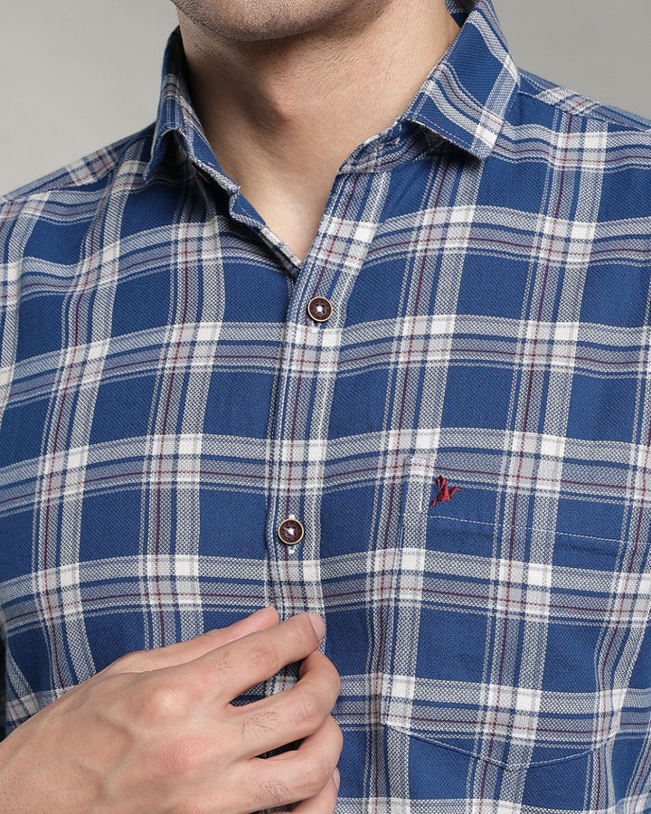 Cobalt Blue & White Checks - Full-Stain Proof