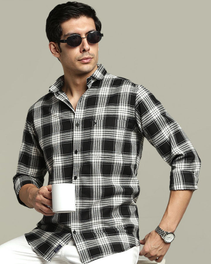 Black Multi Line Checks - Full-Stain Proof