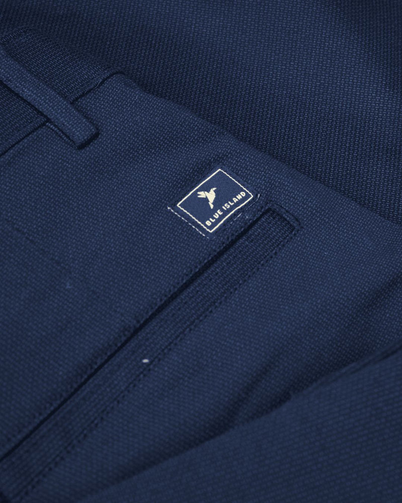 Navy Pixel Printed - 2 way stretch - COTTON PANT