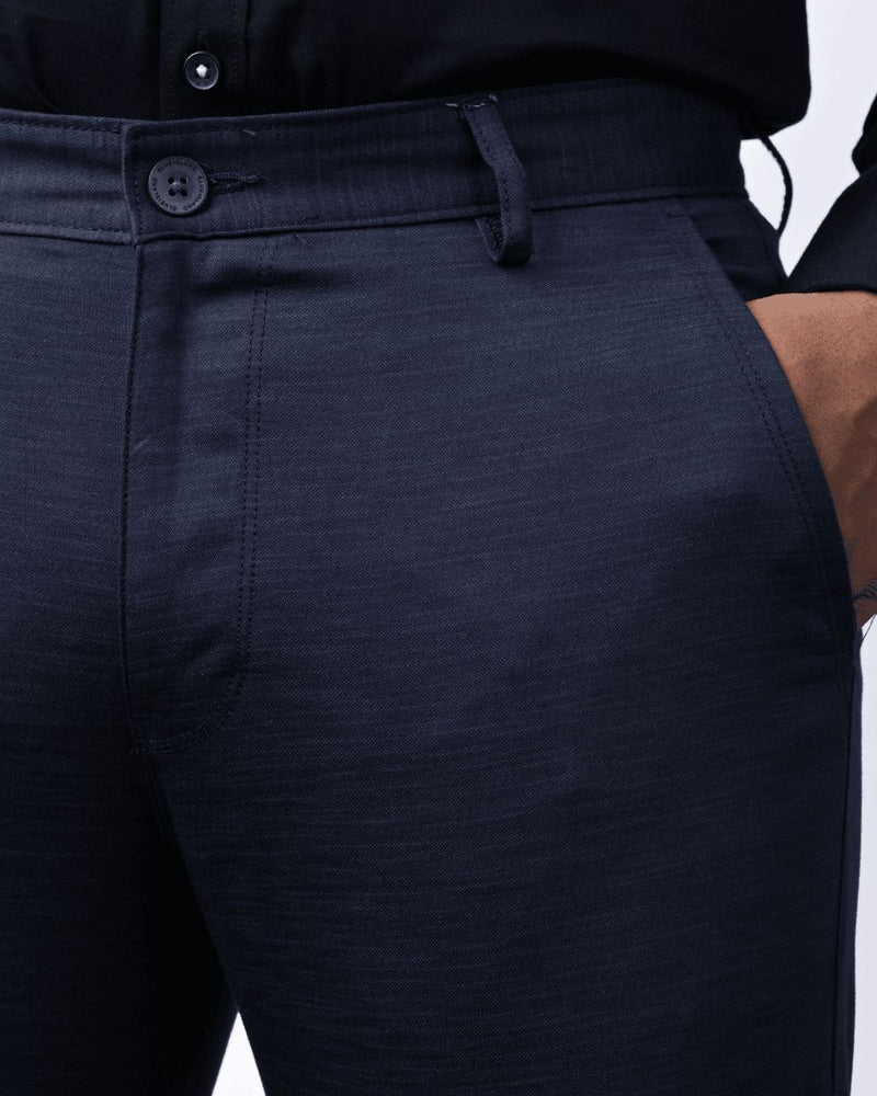 Navy Stripes - 2 way stretch - COTTON PANT