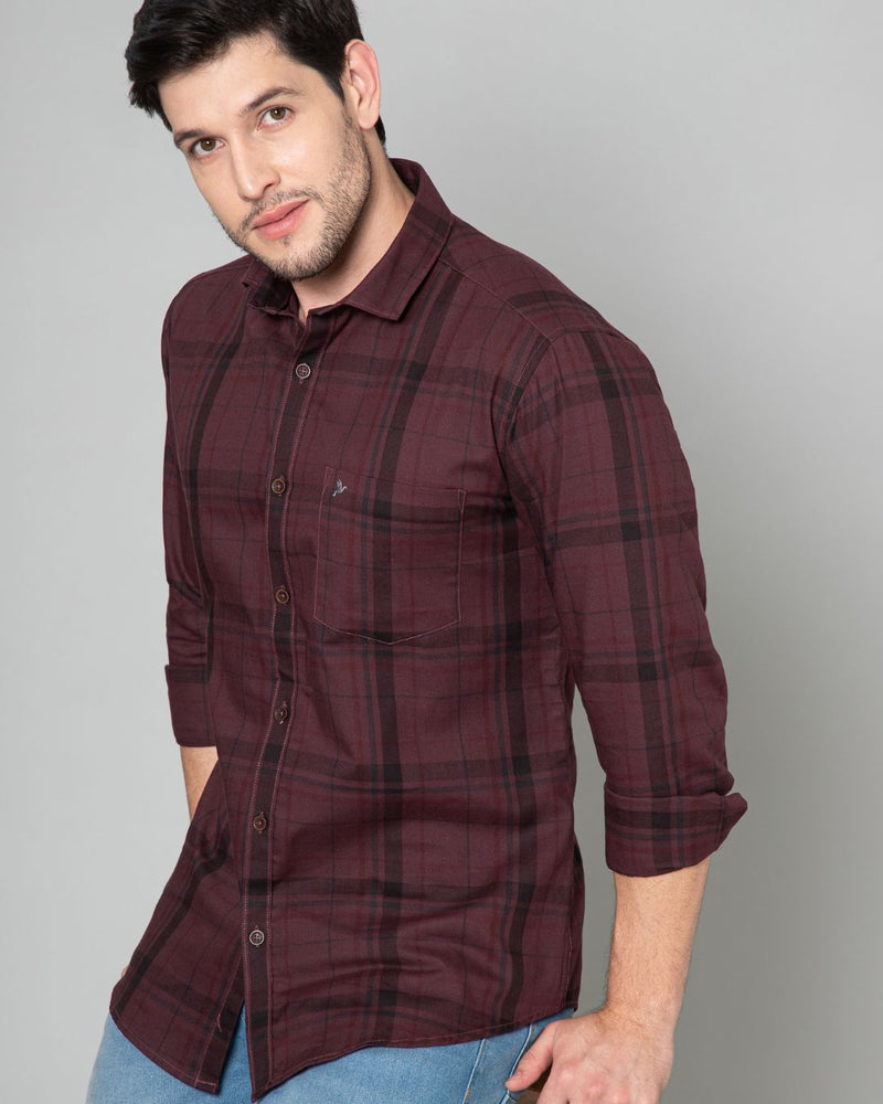 Burgundy & Black Checks - Full-Stain Proof