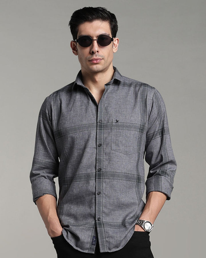 Metal Grey Large Checks -Full-Stain Proof