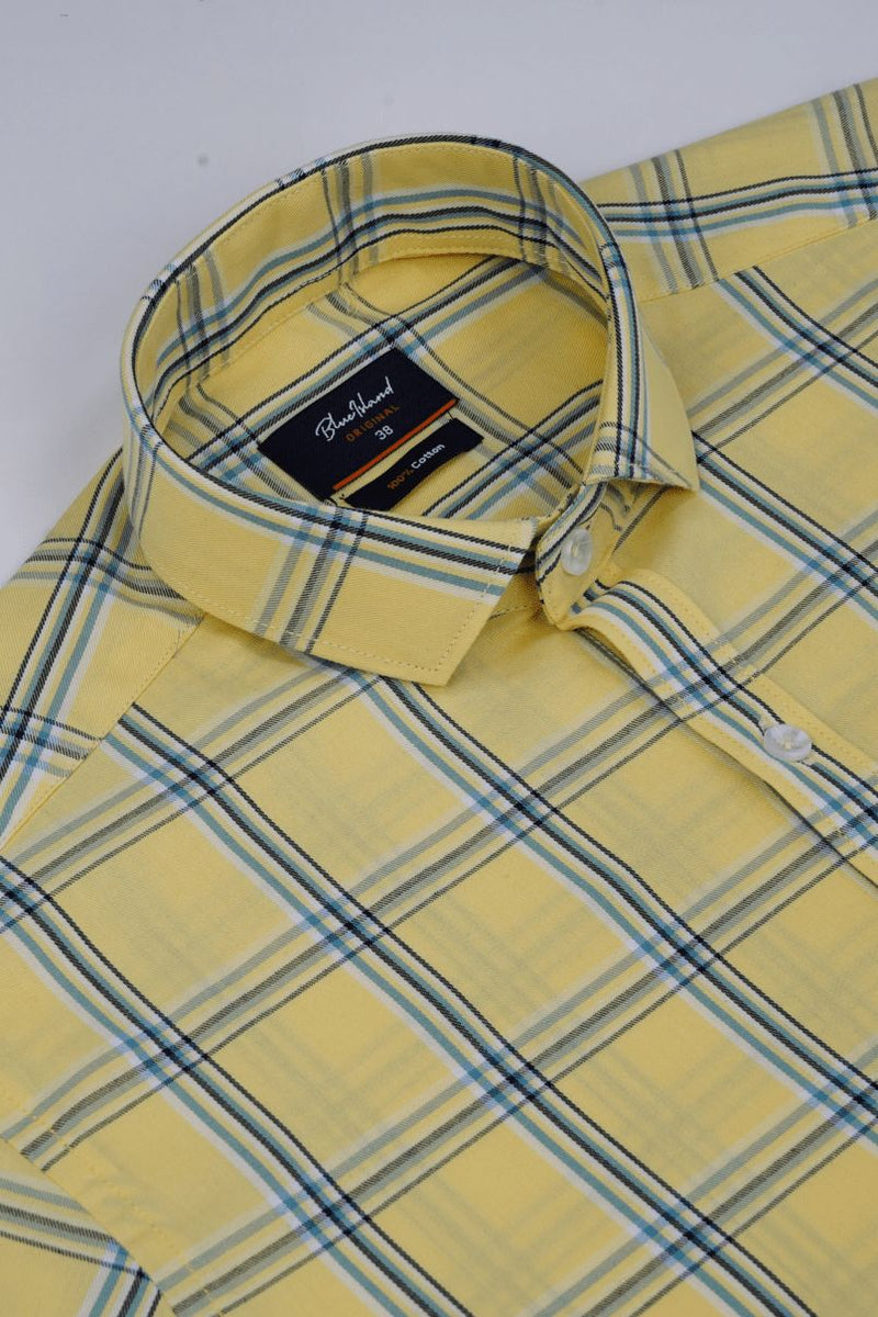 Crisp Yellow Checks - Full-Stain Proof