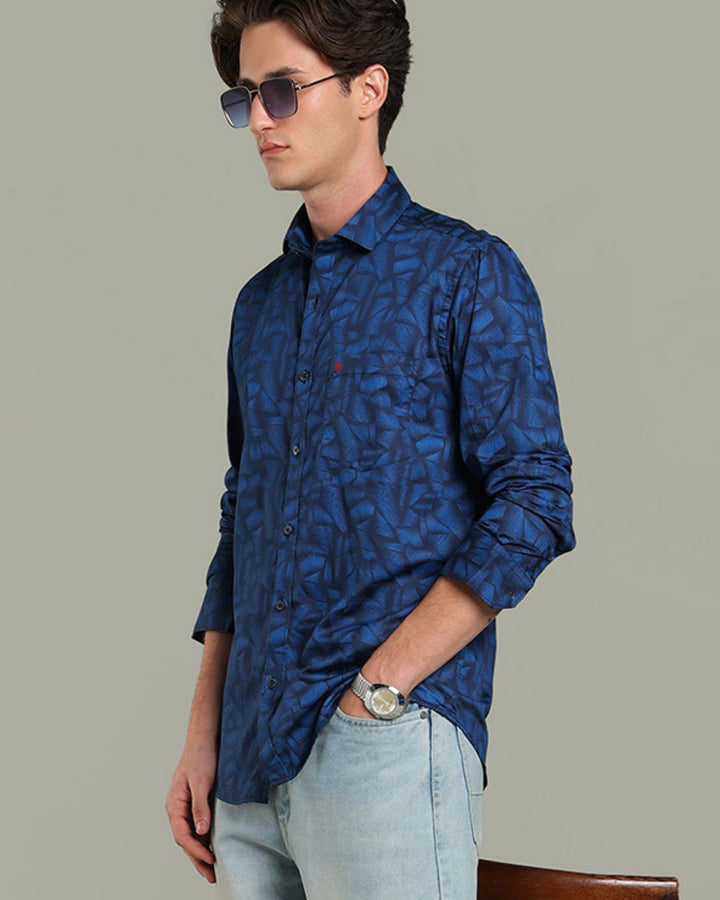 Royal Blue Mix Dot Print - Full-Stain Proof