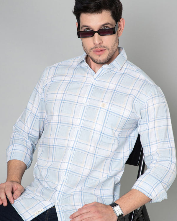 Sky Blue & Yellow Checks - Full-Stain Proof