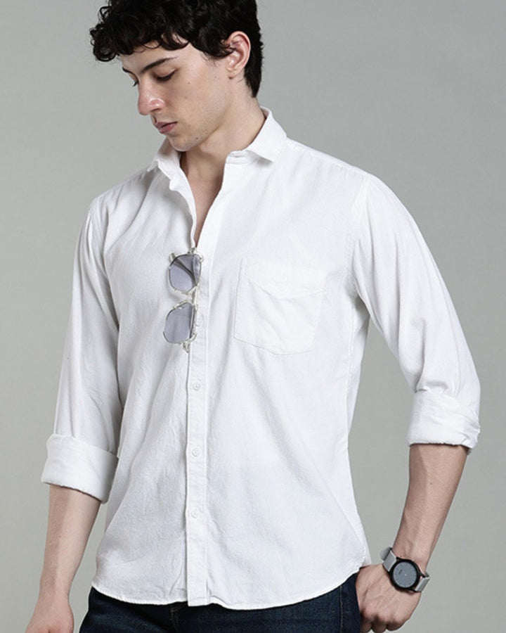 Moon White - Full-Corduroy Shirt
