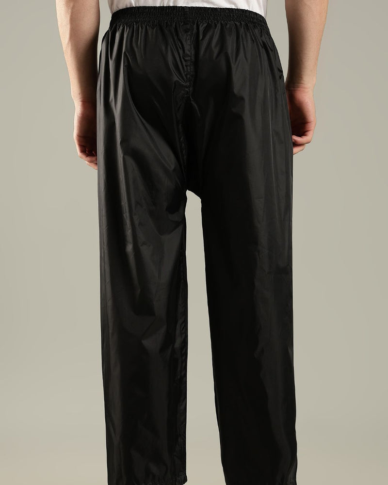 Black with Red Border - Rain Jacket with Mobile Pouch